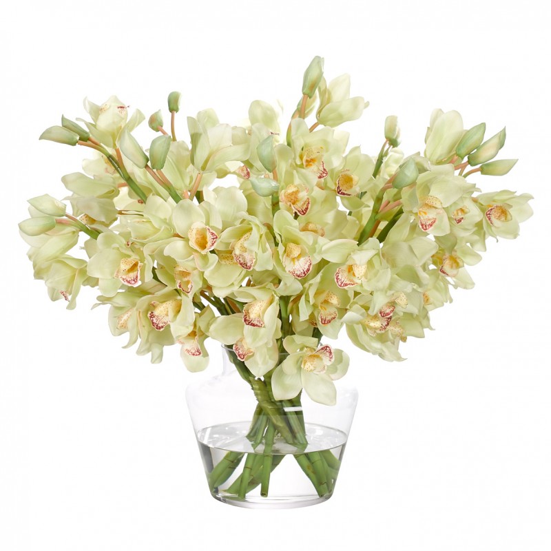  Букет цветов в вазе: кремовые орхидеи, NDI (Америка) 