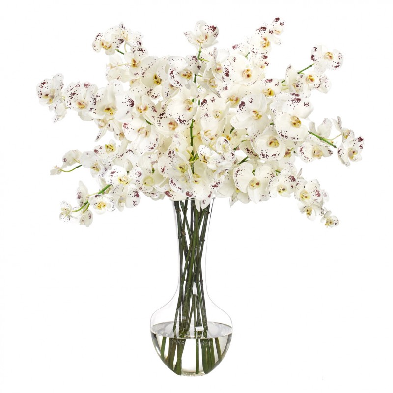  Букет цветов в вазе: бело-пурпурные орхидеи, NDI (Америка) 