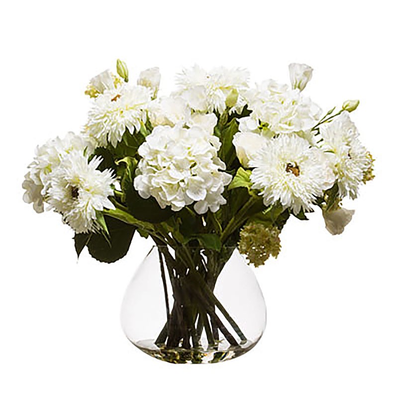 Букет белых цветов в вазе, Lux-Art Silks (Америка)