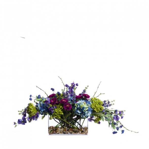 Букет цветов: гортензия, лаванда, Lux Art Silks (Америка)